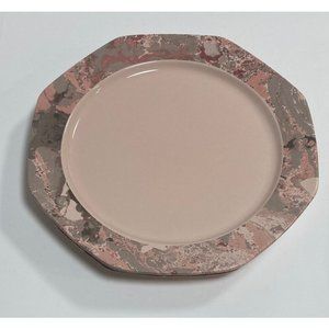 2 Longchamp ONYX COCO 80s Dinner Plates Pink and Gray Marble